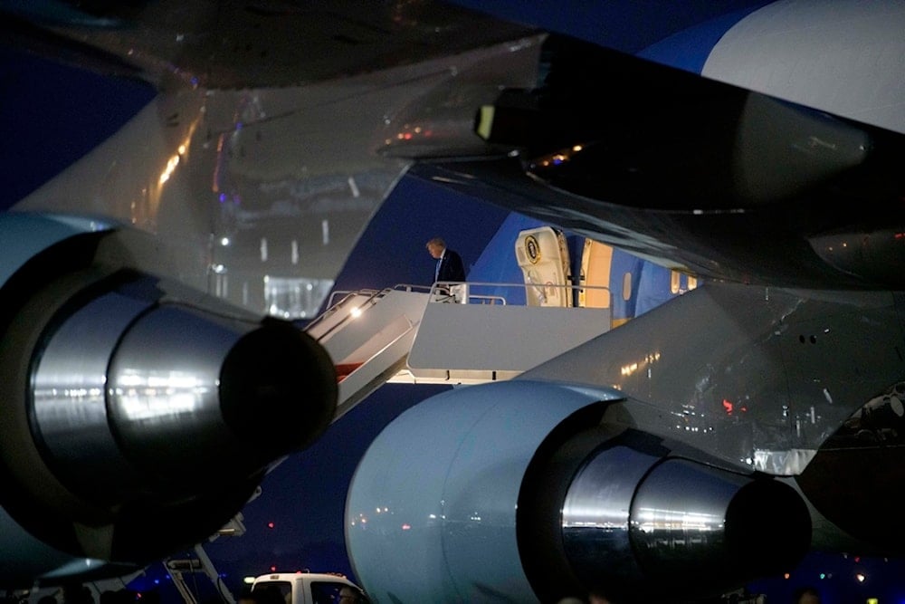 President Donald Trump arrives on Air Force One at Joint Base Andrews, Md., Tuesday, June 17, 2025. (AP Photo/Rod Lamkey, Jr.)