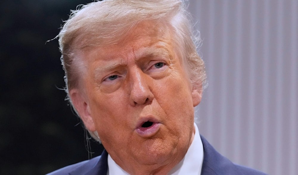 President Donald Trump speaks during a meeting with Canada's Prime Minister Mark Carney on the sidelines of the G7 Summit, June 16, 2025, in Kananaskis, Canada. (AP)