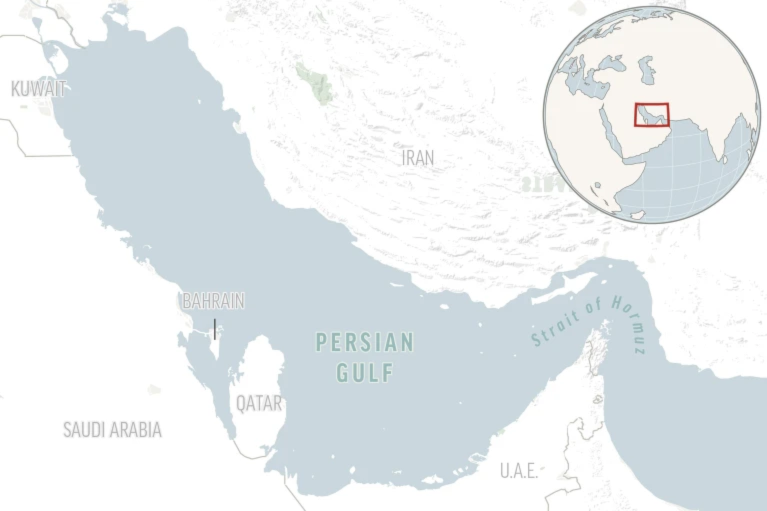 This is a locator map for the Persian Gulf and its surrounding countries (AP)