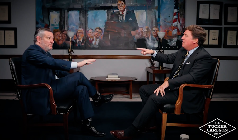 Tucker Carlson confronts Ted Cruz as MAGA splits over Iran
