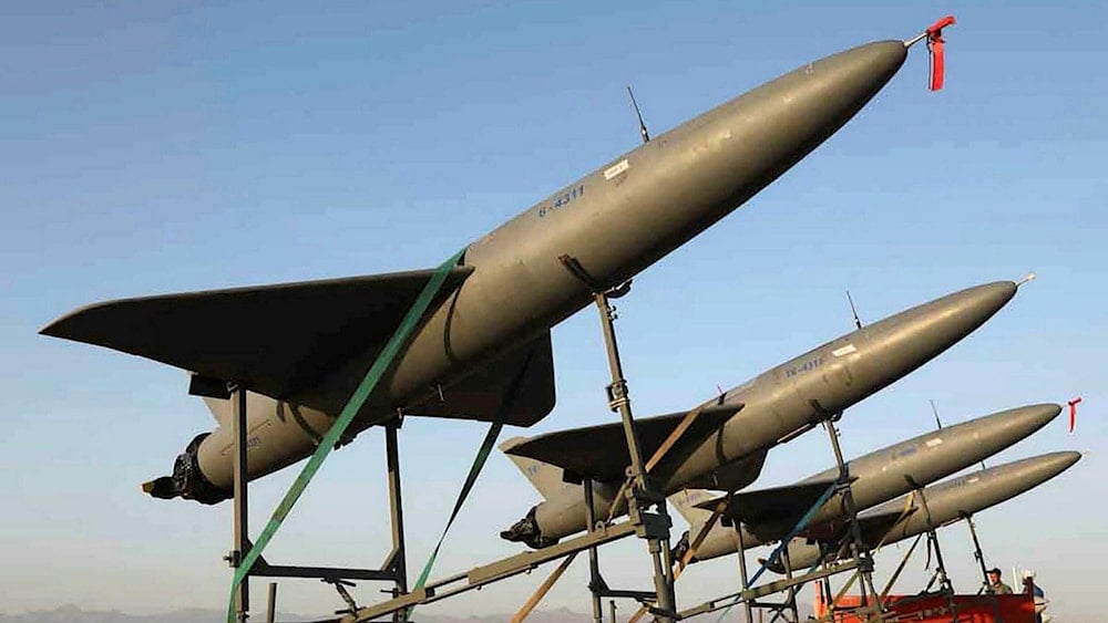 Iranian Arash drones on display as part of a demonstration, undated (AFP)