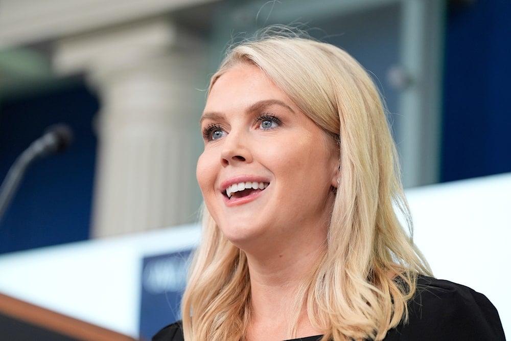 White House press secretary Karoline Leavitt speaks with reporters in the James Brady Press Briefing Room at the White House, Thursday, June 19, 2025, in Washington. (AP Photo/Alex Brandon)