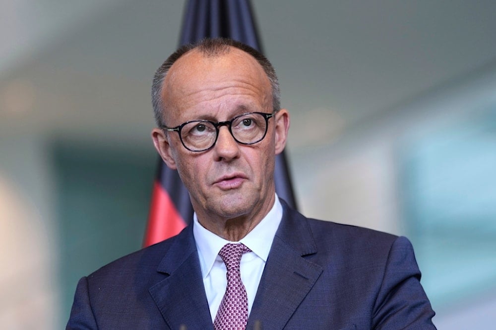 Germany's Chancellor Friedrich Merz attends a news conference at the chancellery in Berlin, Germany, Wednesday, May 28, 2025 (AP)