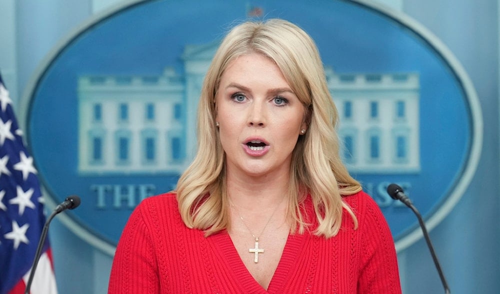 White House press secretary Karoline Leavitt speaks with reporters in the James Brady Press Briefing Room at the White House, Thursday, May 29, 2025, in Washington. (AP)