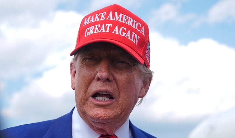President Donald Trump speaks with reporters upon arriving at Morristown Municipal Airport in Morristown, N.J., Friday, June 20, 2025. (AP)