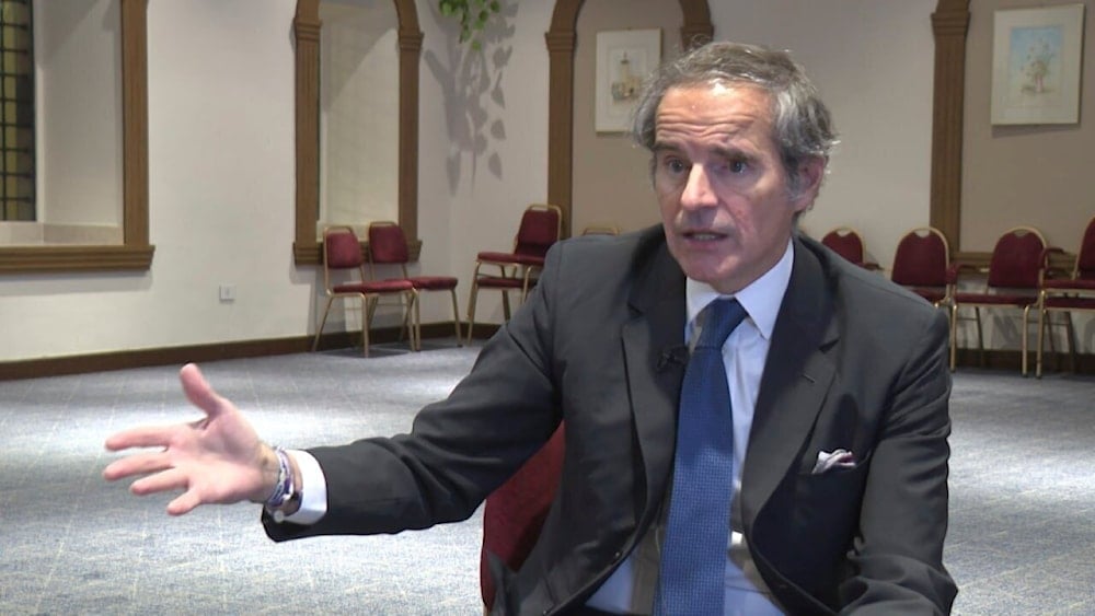 This screen grab from video shows International Atomic Energy Agency Director General Rafael Mariano Grossi giving an interview in Damascus, Syria, Wednesday, June 4, 2025 (AP)