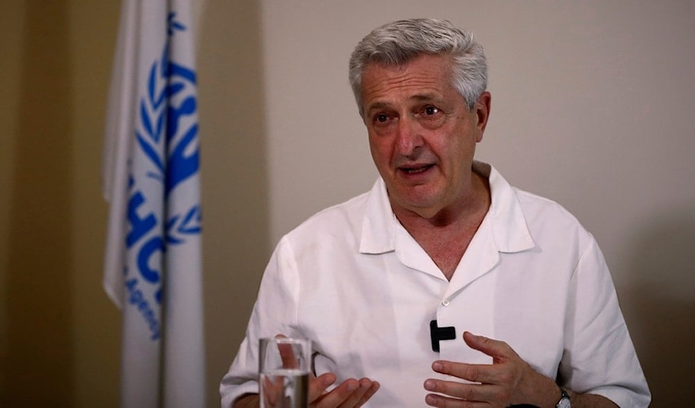 U.N. refugee agency ( UNHCR ) chief Filippo Grandi talks to the Associated Press in Damascus, Syria, Friday, June, 20, 2025. (AP)
