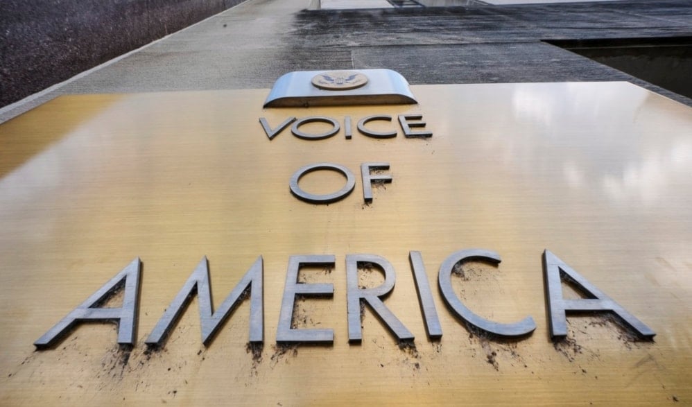 This is the Voice of America building in Washington D.C., on Monday, May 5, 2025. (AP)