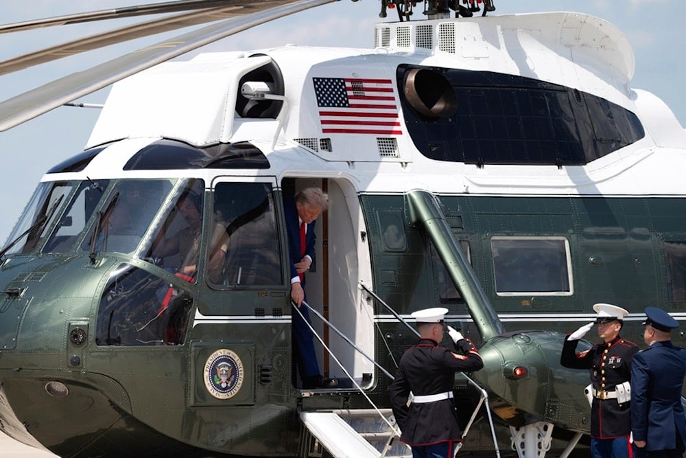 US President Donald Trump arrives to board Air Force One at Joint Base Andrews, Friday, June 20, 2025, en route to Montclair, New Jersey (AP)
