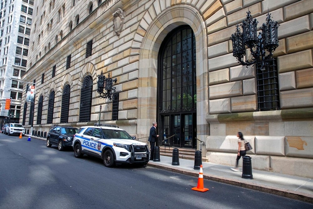 The Federal Reserve Bank of New York is visible in the Financial District in the Manhattan borough of New York City on Friday, July 15, 2022 (AP)