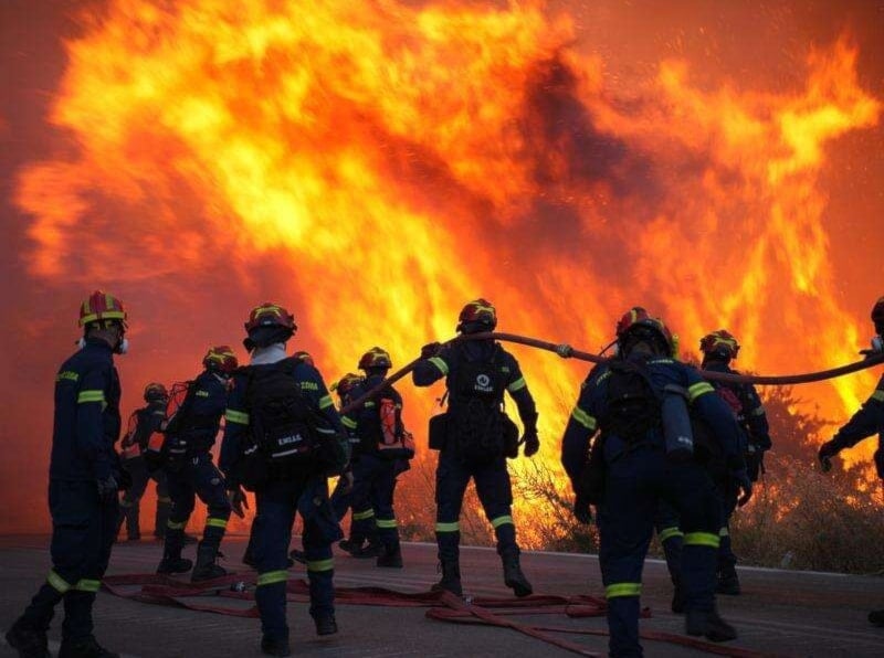 Blazes broke out on Chios on Sunday and tore through 40 square kilometres in three days. (AP) 