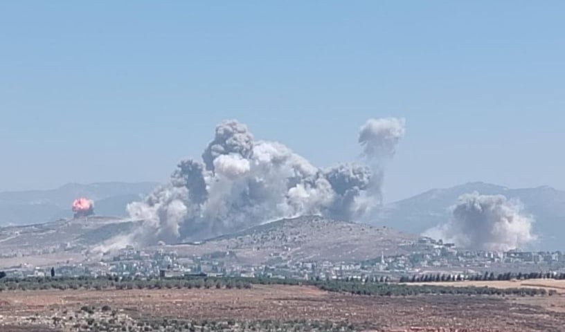 Smoke rises following Israeli airstrikes on hills across Nabatieh, South Lebanon, June 27, 2025 (Social Media)