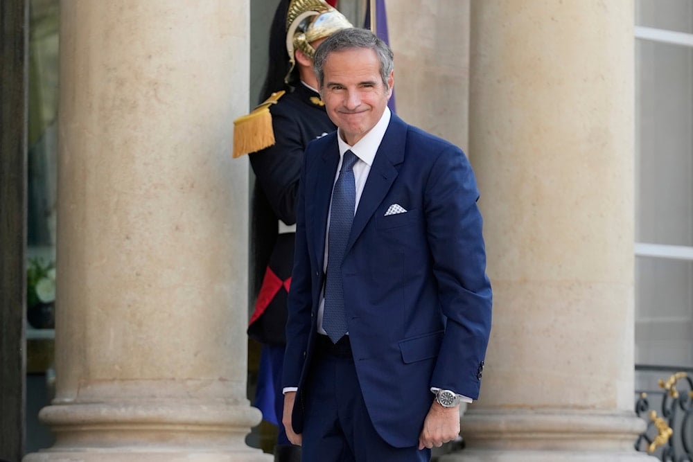 International Atomic Energy Agency (IAEA) Director General Rafael Mariano Grossi arrives for a meeting with French President Emmanuel Macron, Wednesday, June 25, 2025 at the Elysee Palace in Paris. (AP )