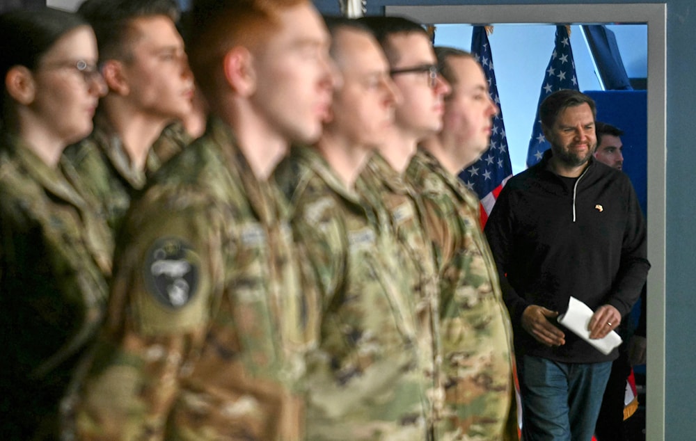 Vice President JD Vance arrives to speak at the U.S. military's Pituffik Space Base in Greenland, Friday, March 28, 2025 (AP)