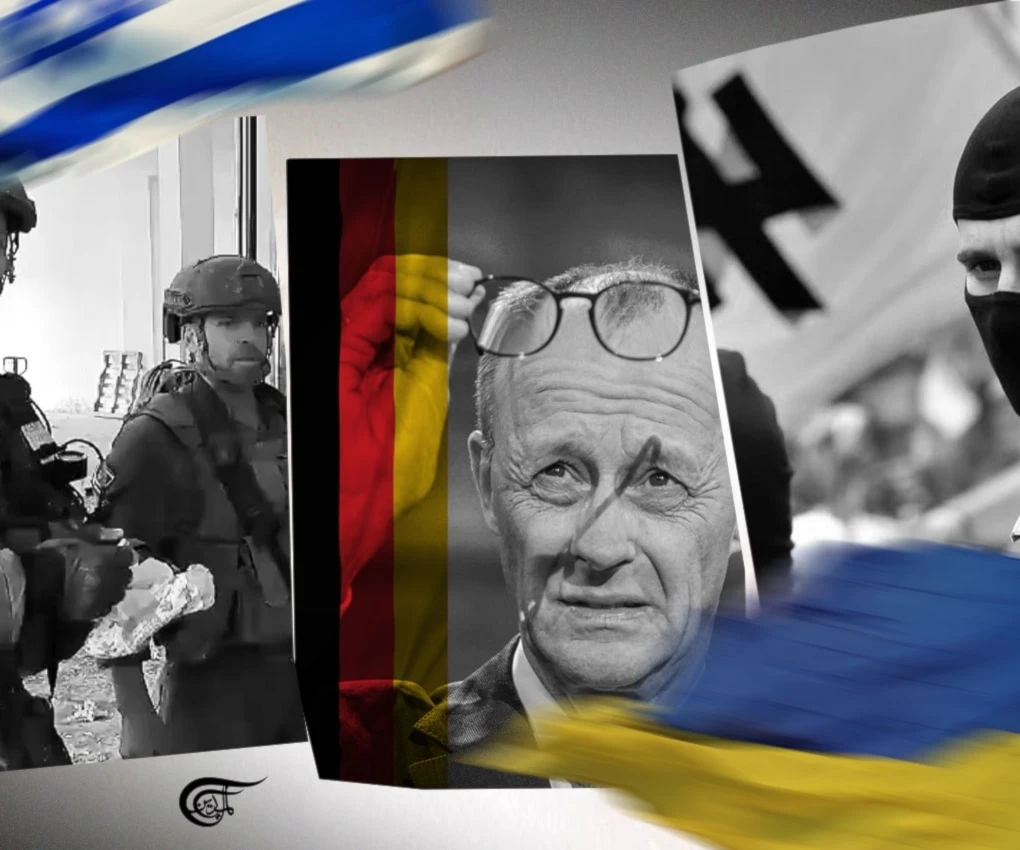 Not only has Germany not learned from its Nazi and bellicose history, it is actively falsifying it by infringing upon long-standing traditions of memory culture. (Al Mayadeen English; Illustrated by Batoul Chamas)