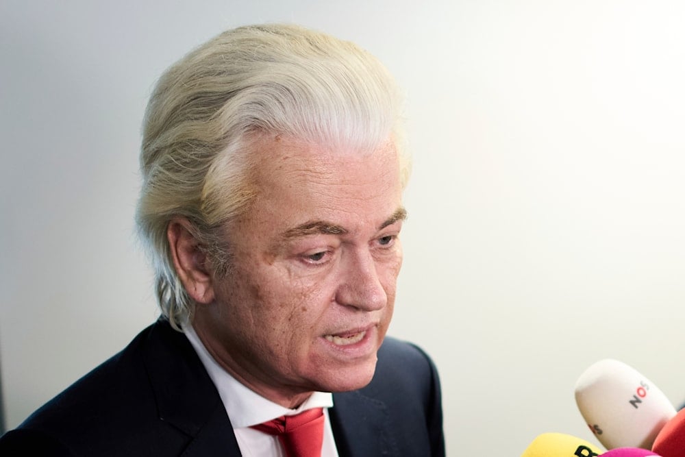 Far-right lawmaker Geert Wilders after pulling his party out of the four-party Dutch coalition in The Hague, Netherlands, Tuesday, June 3, 2025 (AP)