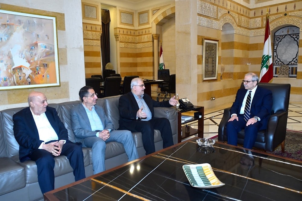 The head of the Council of Ministers, Dr. Nawaf Salam, received a delegation from the Loyalty to the Resistance bloc at the Grand Serail.  (@grandserail)