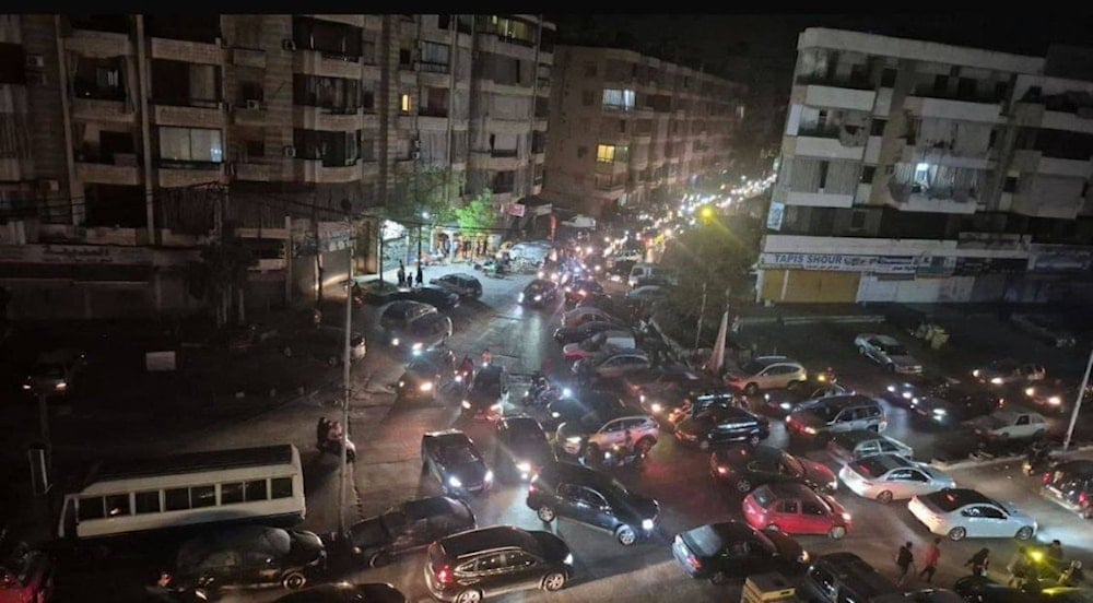 Traffic congestion in the Laylaki area of the Southern Suburb of Beirut following the issuance of Israeli threats to bomb the area, June 5, 2025 (Social media)