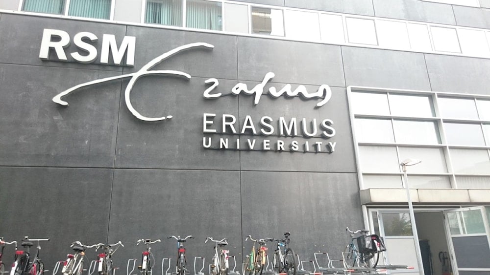 This photo shows the façade of one of Erasmus University Rotterdam’s buildings. (Erasmus Magazine)