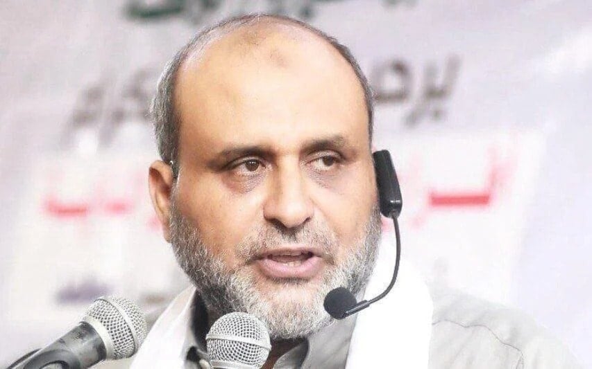 Secretary-General of the Palestinian Mujahideen movement, Asaad Abou Shariaa, speaking at a conference in Gaza, Occupied Palestine (social media)