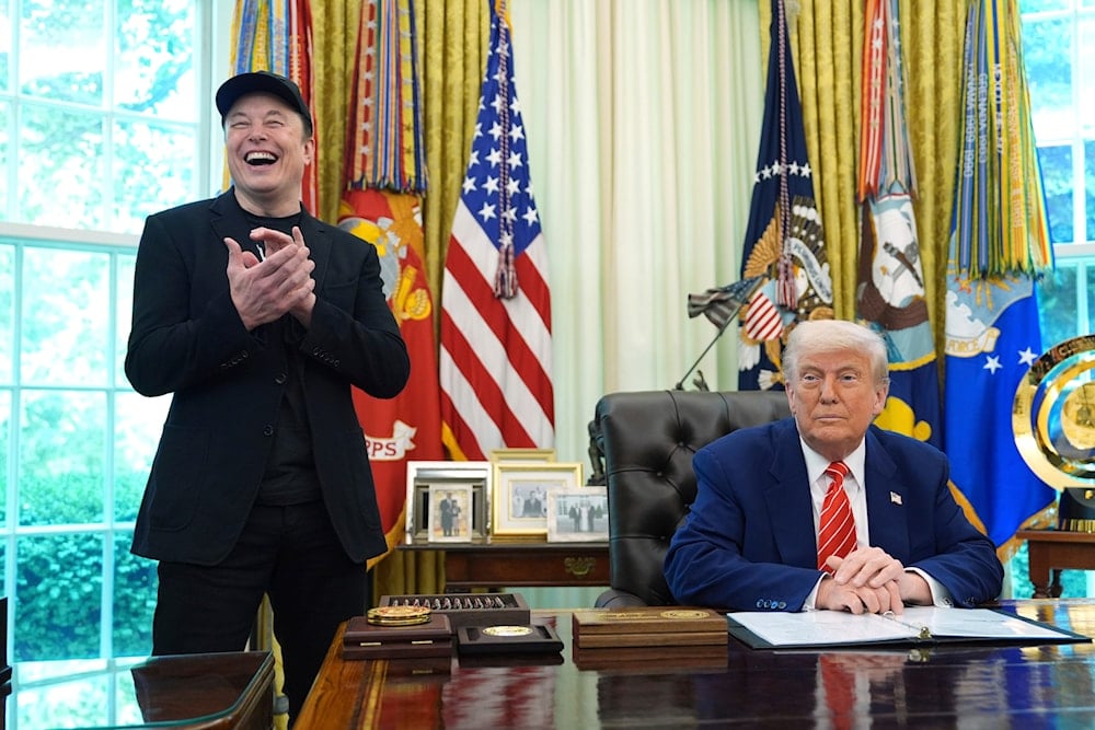 President Donald Trump, right, and Elon Musk attend a news conference in the Oval Office of the White House, on May 30, 2025, in Washington. (AP Photo/Evan Vucci)