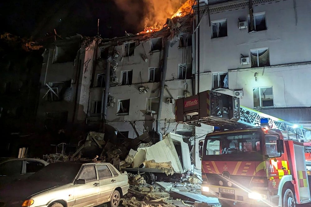 Firefighters work on the site of a damaged building after a Russian missile attack in Kryvyi Rih, Ukraine, Thursday, March 6, 2025 (AP)