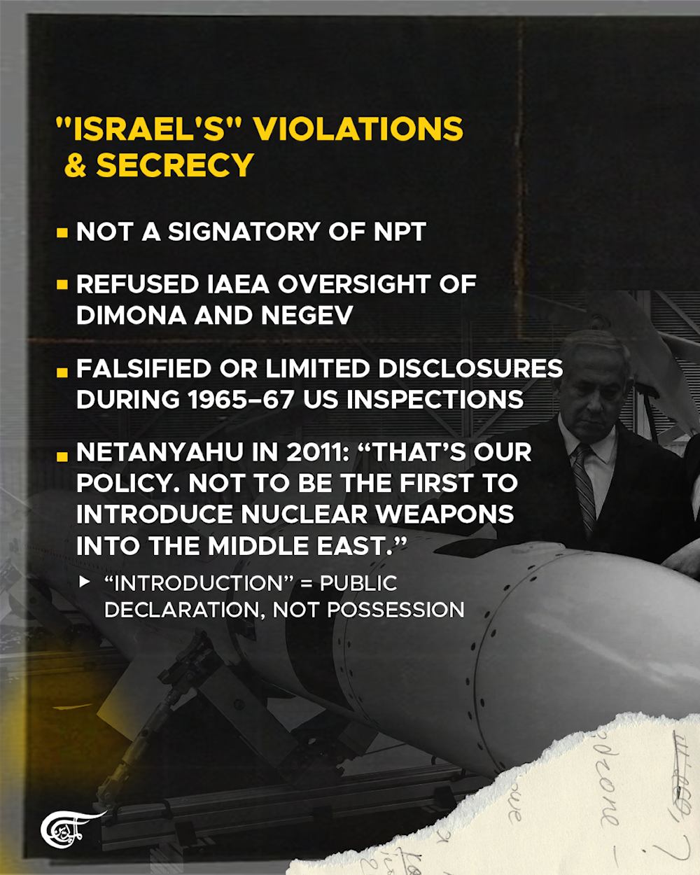 'Israel’s' nuclear arsenal: Off the record, global double standard
