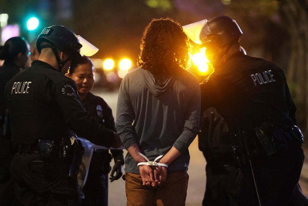Los Angeles police arrest a protester on Wednesday, June 11, 2025, in Los Angeles. (AP)