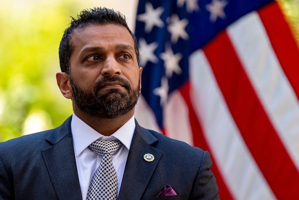 FBI Director Kash Patel listens during a news conference at the Department of Justice, Wednesday, May 7, 2025, in Washington (AP)