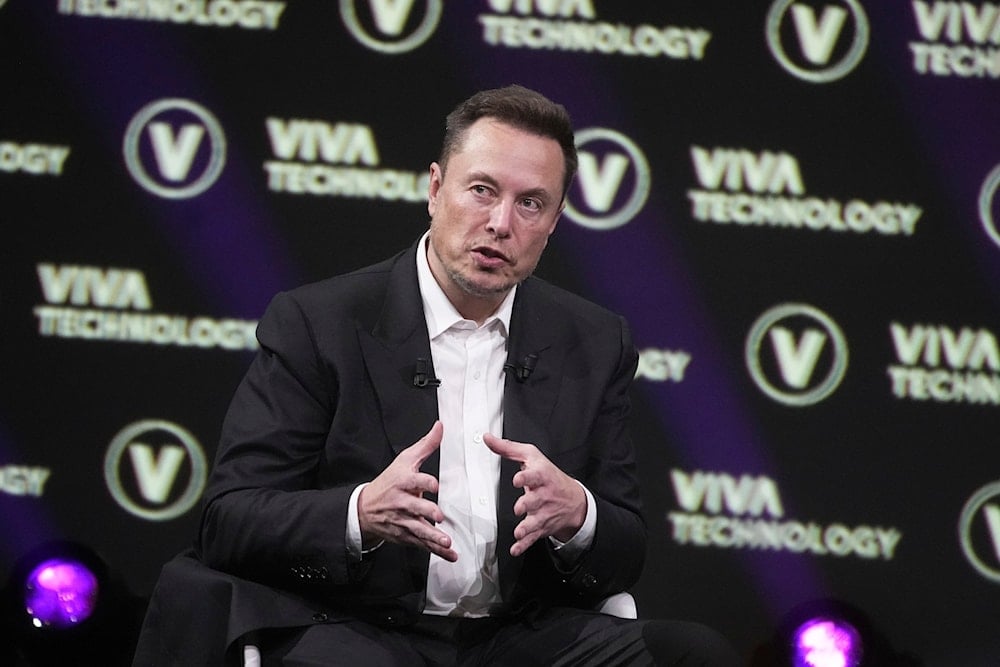 Elon Musk, who owns Twitter, Tesla and SpaceX, speaks at the Vivatech fair Friday, June 16, 2023 in Paris. Vivatech is Europe's biggest startup and tech event. (AP)