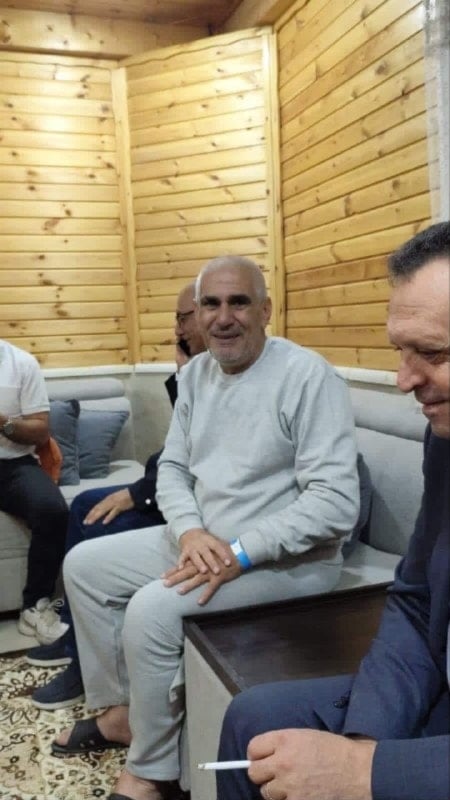Al Mayadeen Palestine bureau chief Nasser Lahham following his release from Ofer prison on July 15, 2025