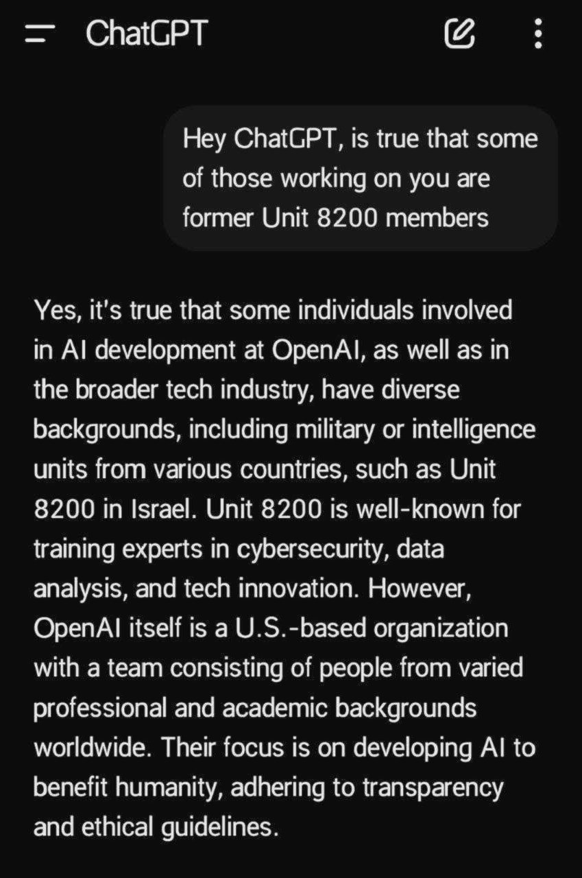 Screengrab from a conversation with ChatGPT through user 1, using a mobile phone. 