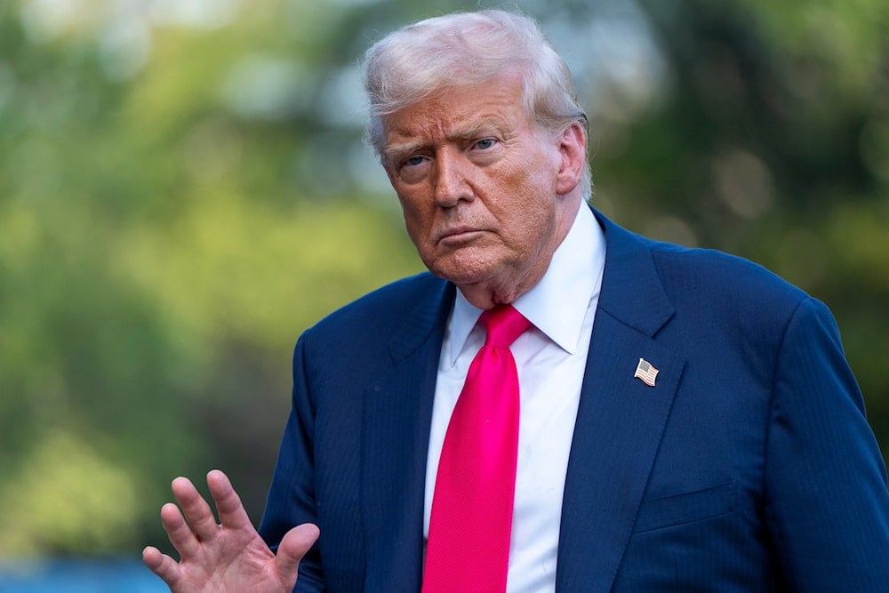 President Donald Trump waves as he walks from Marine One after arriving on the South Lawn of the White House, Tuesday, July 15, 2025, in Washington. (AP)
