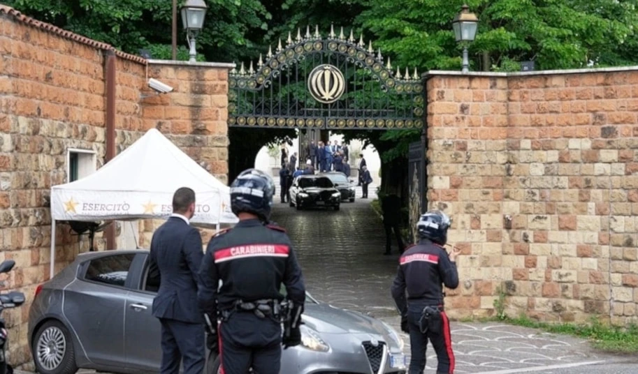 Iranian delegates leave the Iranian Embassy in Rome after a closed-door meeting at the Omani Embassy with a US delegation to discuss Tehran’s nuclear program, Friday, May 23, 2025. (AP)