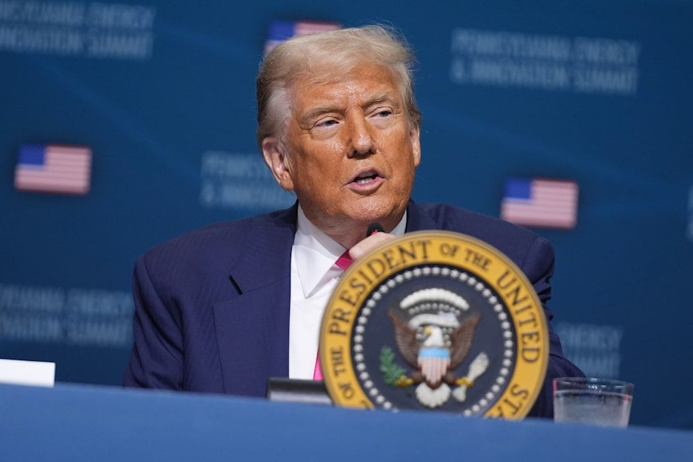 President Donald Trump speaks at the 