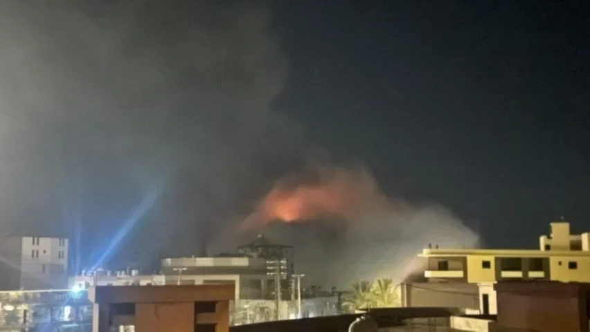 Plume of smoke rise following an Israeli airstrike on the southern Lebanese town of Qabrikha, July 17, 2025 (Social media)