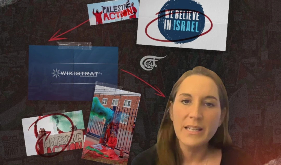 Catherine Perez-Shakdam is a bloodthirsty genocidal Zionist and continues to work as an intelligence asset of the Zionist regime. (Al Mayadeen English; Illustrated by Ali al-Hadi Shmeiss)