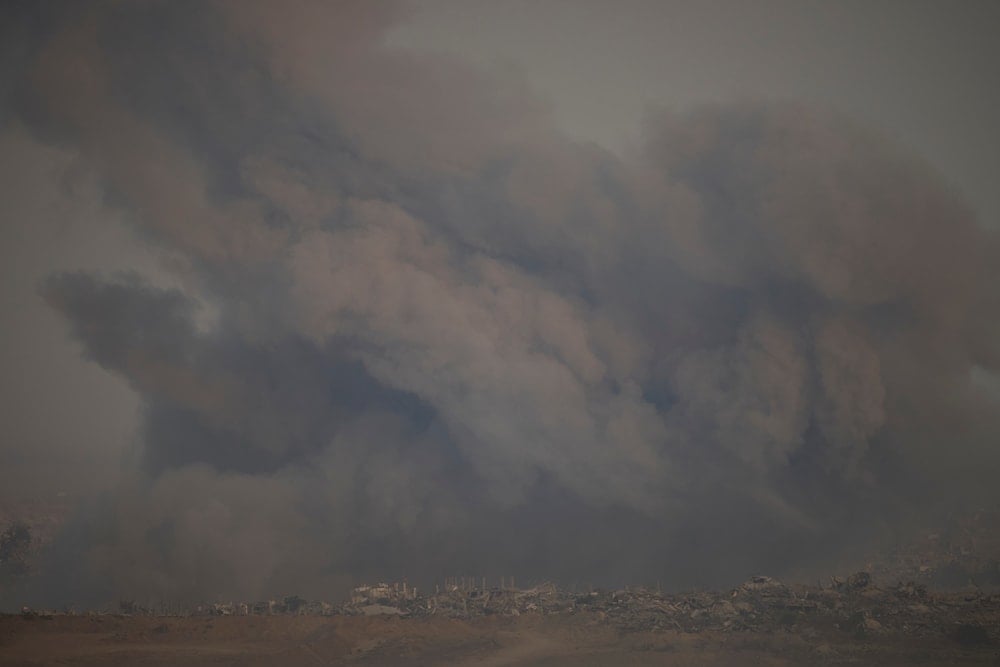Smoke from Israeli airstrikes on the northern Gaza Strip, on Friday, July 18, 2025. (AP)