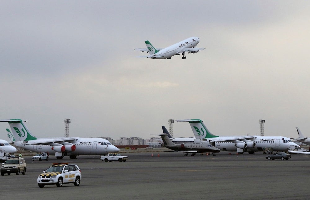 A Mahan Air passenger plane takes off from Mehrabad Airport in Tehran, Iran, Feb. 7, 2016 (AP)