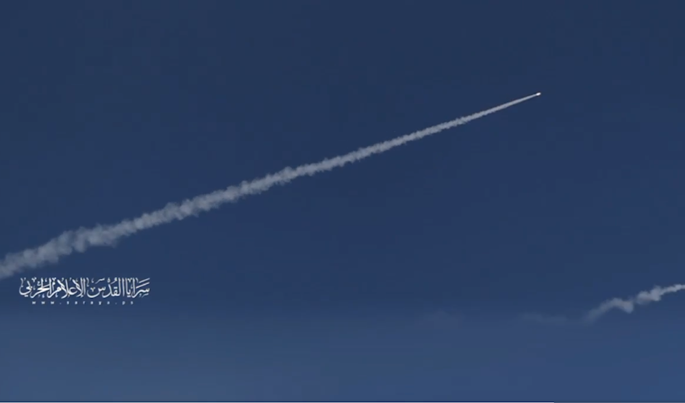 Rockets launched by the al-Quds Brigades targeting settlements in the Gaza Envelope, in a video published on July 20, 2025 (Military Media)