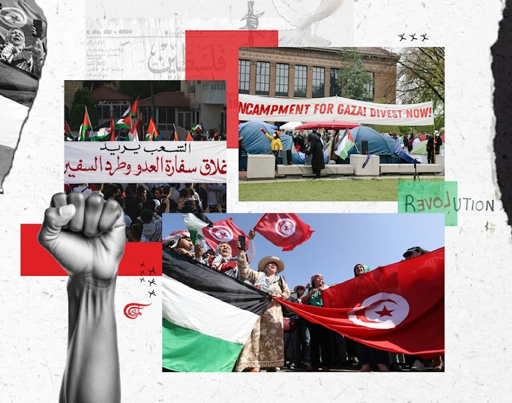 Beyond the United States are critical leftist perspectives which underline the reawakening of the Arab left. (Al Mayadeen English; Illustrated by Zeinab el-Hajj)
