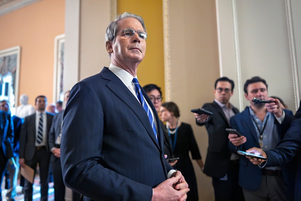 Treasury Secretary Scott Bessent speaks to reporters as he leaves a closed-door meeting with Republicans working on President Donald Trump's sweeping domestic policy bill, at the Capitol in Washington, Friday, June 27, 2025 (AP)