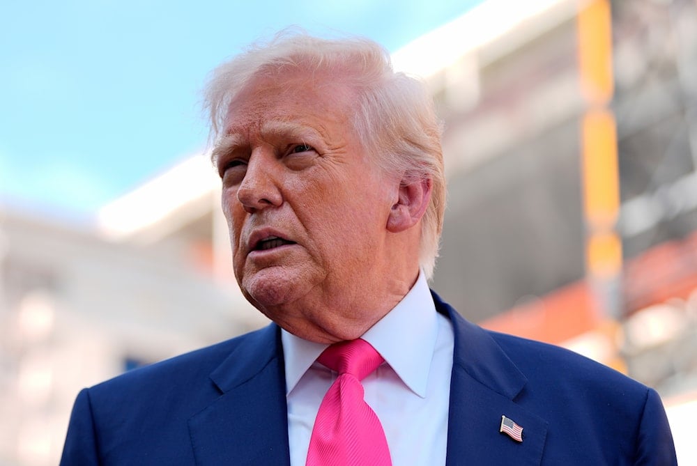 President Donald Trump visits the Federal Reserve, on July 24, 2025, in Washington. (AP Photo/Julia Demaree Nikhinson)