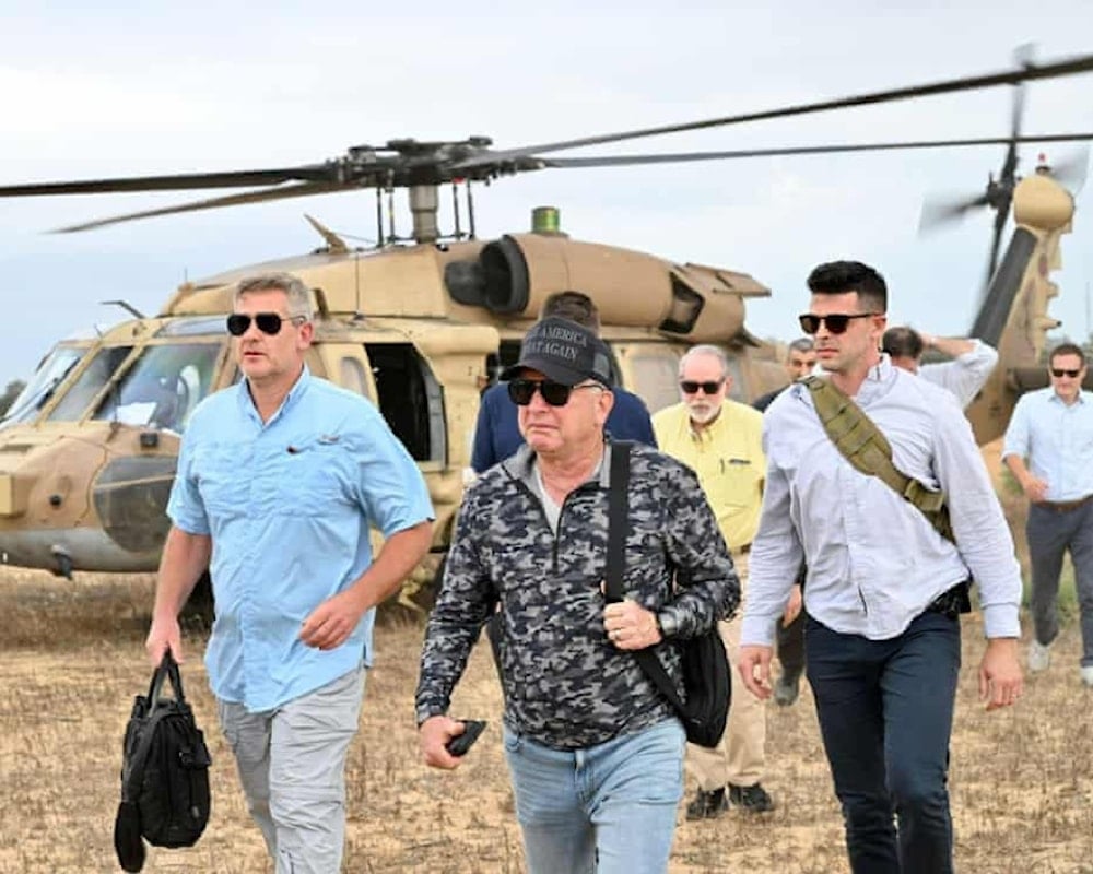Special envoy Steve Witkoff in a MAGA hat (centre)