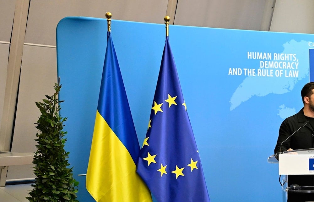 A press conference is held at the Council of Europe after signing the legal instruments necessary to launch the Special Tribunal for the Crime of Aggression against Ukraine, in Strasbourg, eastern France, Wednesday, June 25, 2025. (AP Photo/Pascal Bastien)