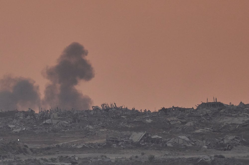 Smoke rises following an explosion in the Gaza Strip, Occupied Palestine, Sunday, Aug. 10, 2025 (AP)
