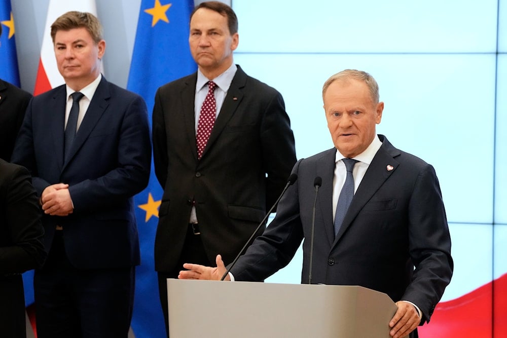 Poland's Prime Minister Donald Tusk, speaks during a press conference announcing changes in his government in Warsaw, Poland, Wednesday, July 23, 2025 (AP)