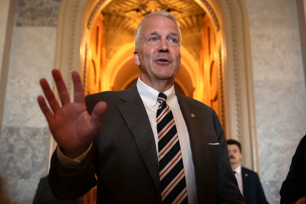 Sen. Dan Sullivan, R-Alaska, speaks to reporters at the Capitol in Washington, Monday, June 30, 2025 (AP)