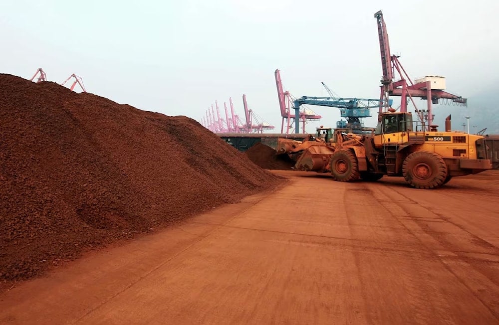 Rare-earth minerals are loaded for export to Japan at a port in Lianyungang, in China's Jiangsu province, on Sept. 5, 2010. (STR/AFP via Getty Images)