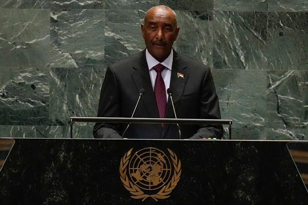 Gen. Abdel-Fattah al-Burhan, President of the Transitional Sovereign Council of Sudan, addresses the 79th session of the United Nations General Assembly, Thursday, September 26, 2024, at the UN headquarters (AP)